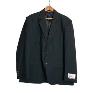 Edwards 2-Button Blazer Suit Jacket Sport Coat Textured Woven Blue Navy 42R